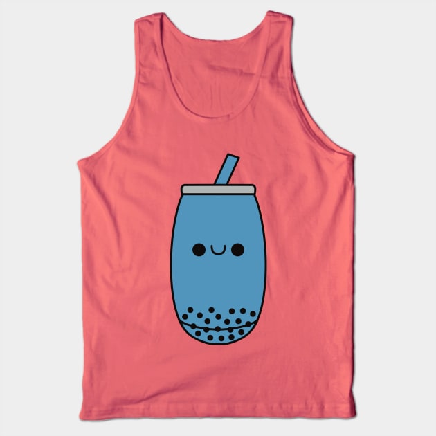 Cute Kawaii Blueberry Bubble Tea Tank Top by KawaiiByDice